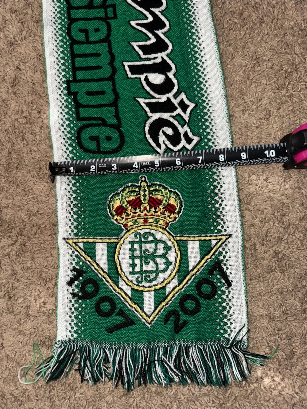 Real Betis Balompié 1907–2007 Centennial Soccer Football Scarf Green White